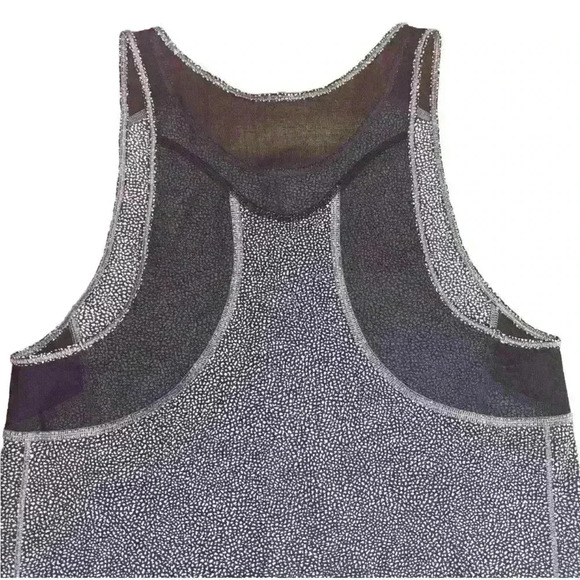 Lululemon Mesh Vest Top Black White Speckle Trim Gym Tank Size Small Activewear - Picture 7 of 12